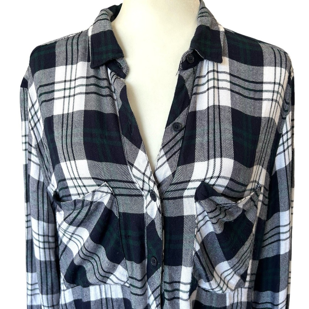 Rails Dylan Plaid Button Shirt Medium Blue Grunge Indie Western Retro Y2k 90s - Picture 3 of 13